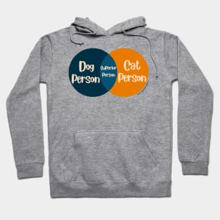 Venn Diagram: Dog Person vs. Cat Person = Superior Person Hoodie